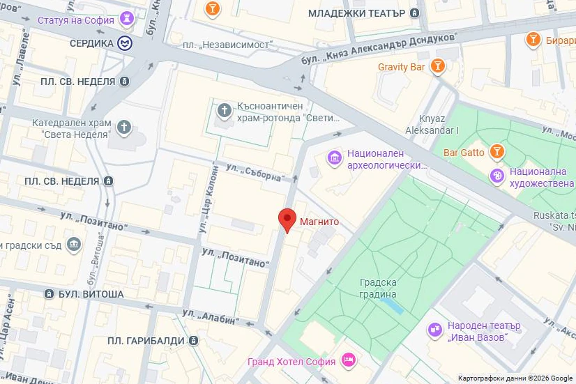 карта - адрес Магнито - светла Магнито на картата, ул. „Леге“ 8, София